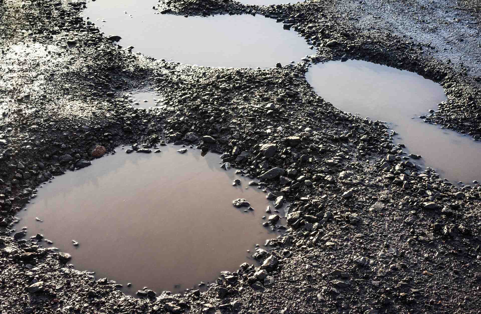 Potholed road